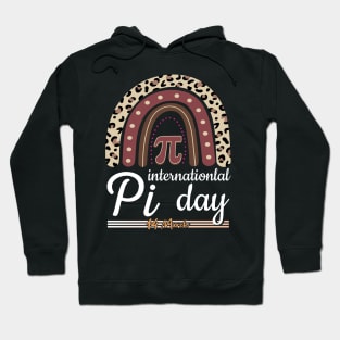 Pi Day 14 March Math Teacher Leopard Rainbow Hoodie